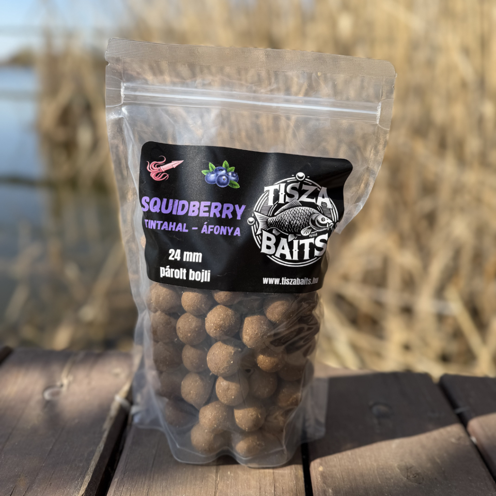 Squidberry párolt bojli – Tisza Baits prémium hallisztes bojli Squidberry párolt bojli – Tisza Baits prémium hallisztes bojli